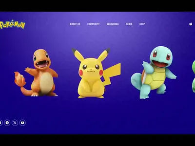 Pokémon Portal – Discover the World of Pokémon 3d branding colorful fun graphic design pikachu pokemon ui