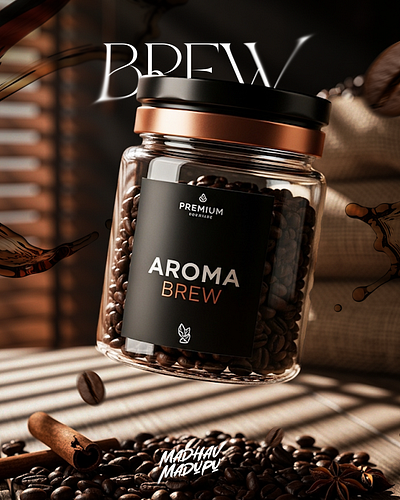Coffee Advertisement advertisement branding brew brown coffee creative design edit graphic design logo madhavmadupu photoshop poster product