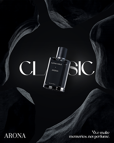 ARONA Perfume Brand Advertising advertise bold branding classic clean creative dark graphic design instagram logo madhav madupu minimalistic modern photoshop post