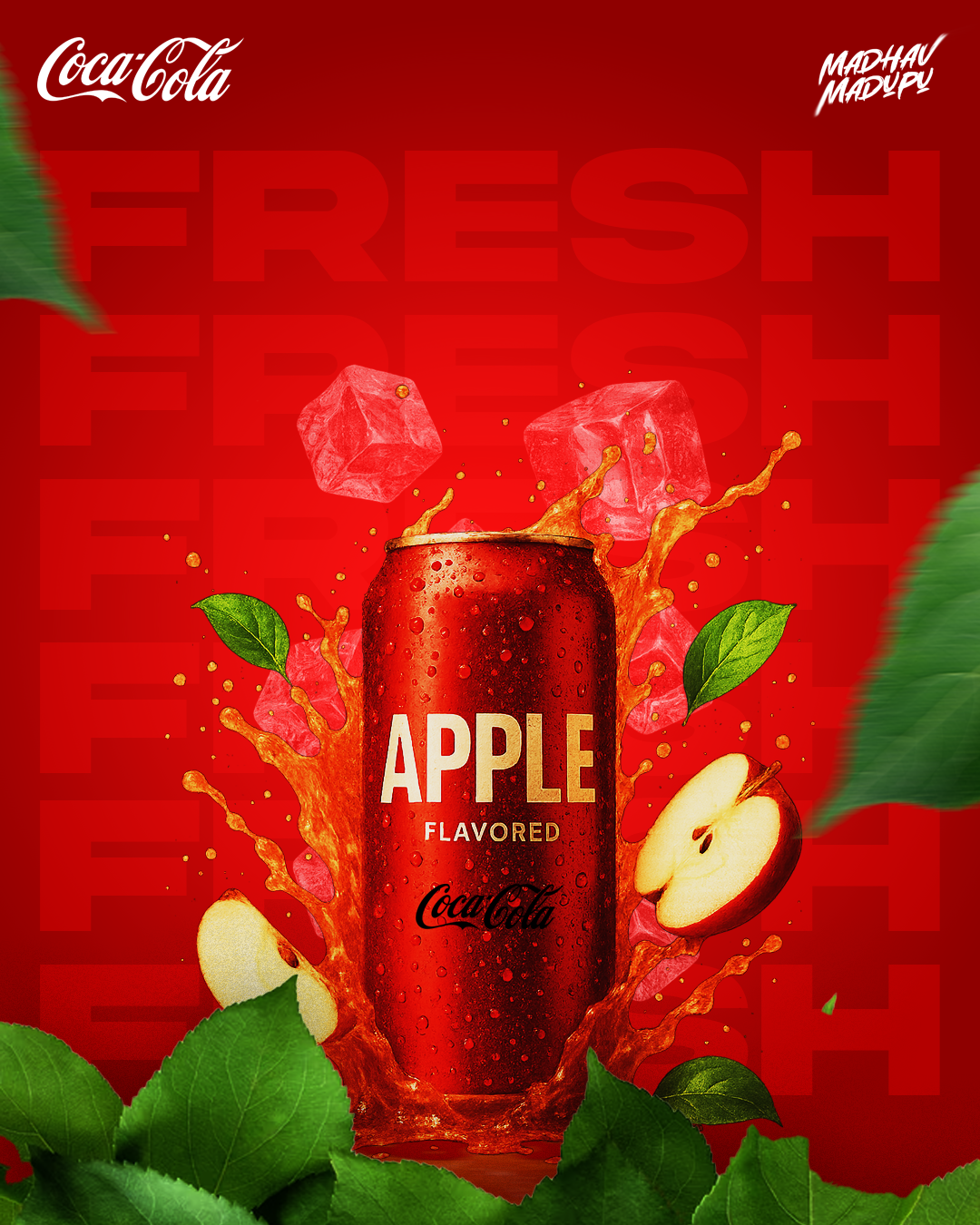 Coca Cola Product Creative Branding apple branding cocacola cola creative design drink fresh graphic design health juice logo marketing product red refresh