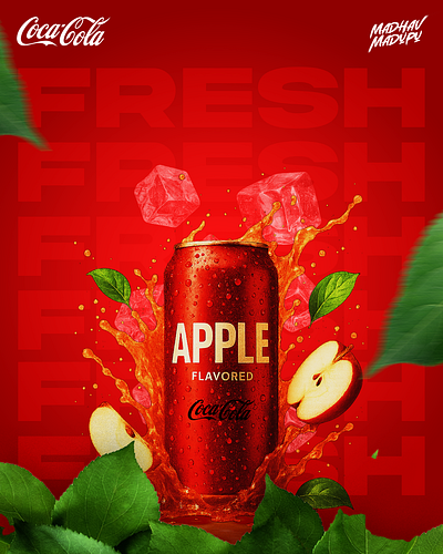 Coca Cola Product Creative Branding apple branding cocacola cola creative design drink fresh graphic design health juice logo marketing product red refresh