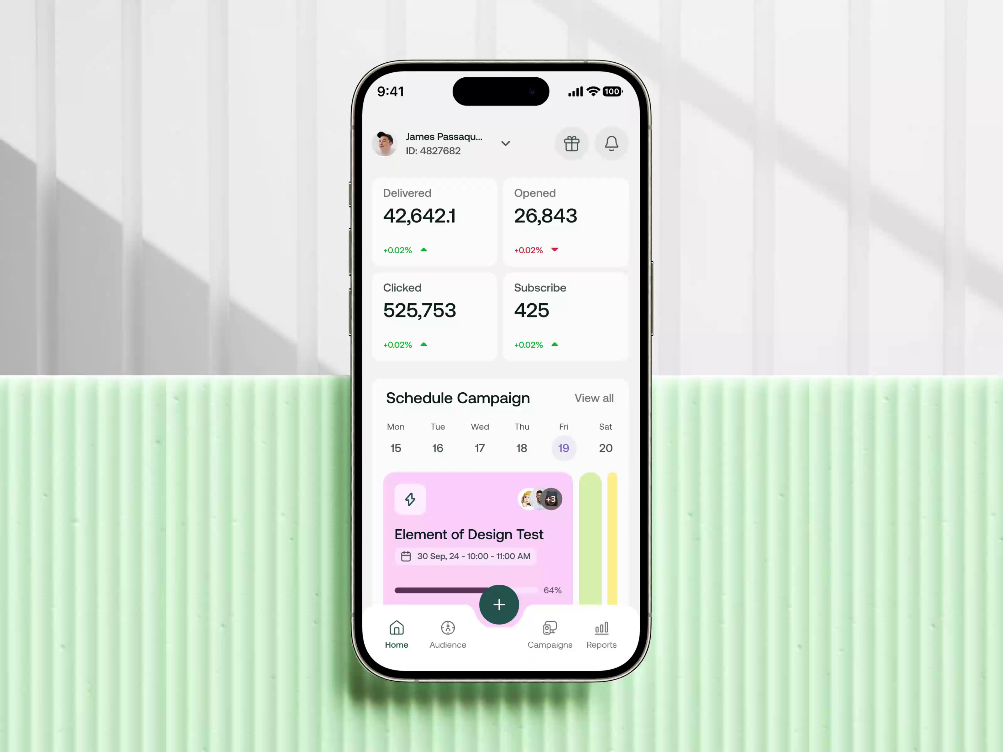 Example of Emitly - Email Campaign Management Platform Mobile App UI
