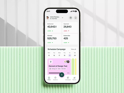 Emitly - Email Campaign Management Platform Mobile App UI campaign management charts crm design email campaign email marketing email newsletter email template mailchimp mobile app design mobile ui product design saas ui startup ui ui design ui inspiration uiux ux