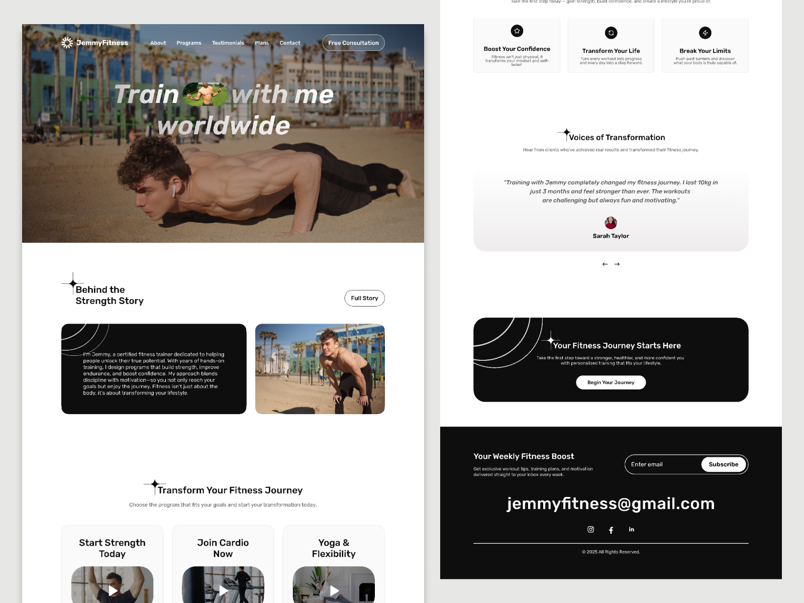 Personal Trainer Website Landing Page conversionfocuseddesign fitnesstrainerlandingpage personaltrainerlandingpage wellnessbrand