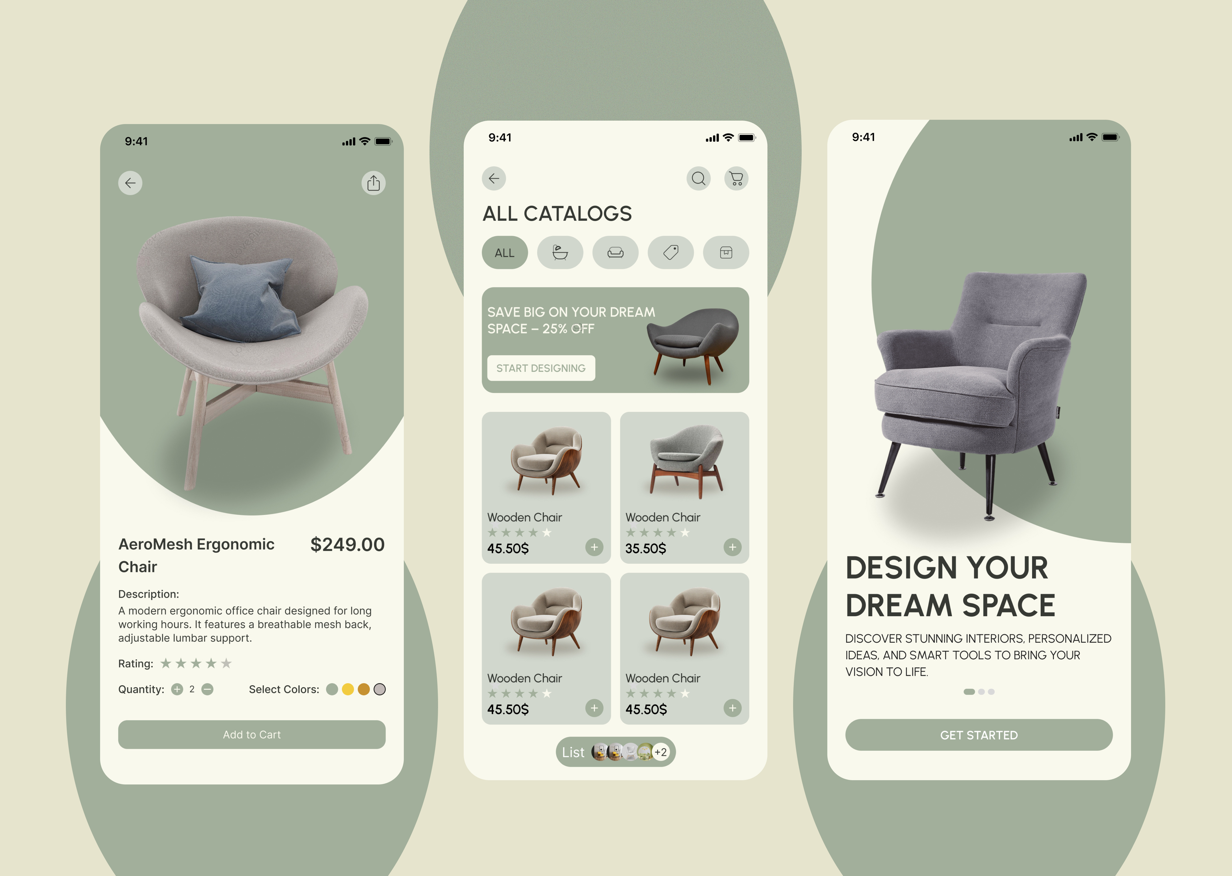 Modern Furniture E-Commerce App UI | Minimal & Elegant Shopping app redesign app ui clean ui ecommerce app figma design furniture app minimal design mobile app design mobile ux modern ui product design shopping app ui design ux design