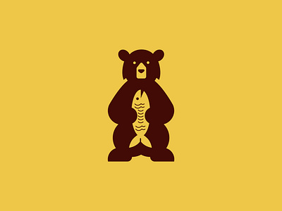 Fishing Bear Logo agency animal bear fish logo bear logo bear wordmark branding emblem fish logo fishing fishing bear logo geometric logo illustration negative space logo pet logo rebrand teamographic wild animal logo