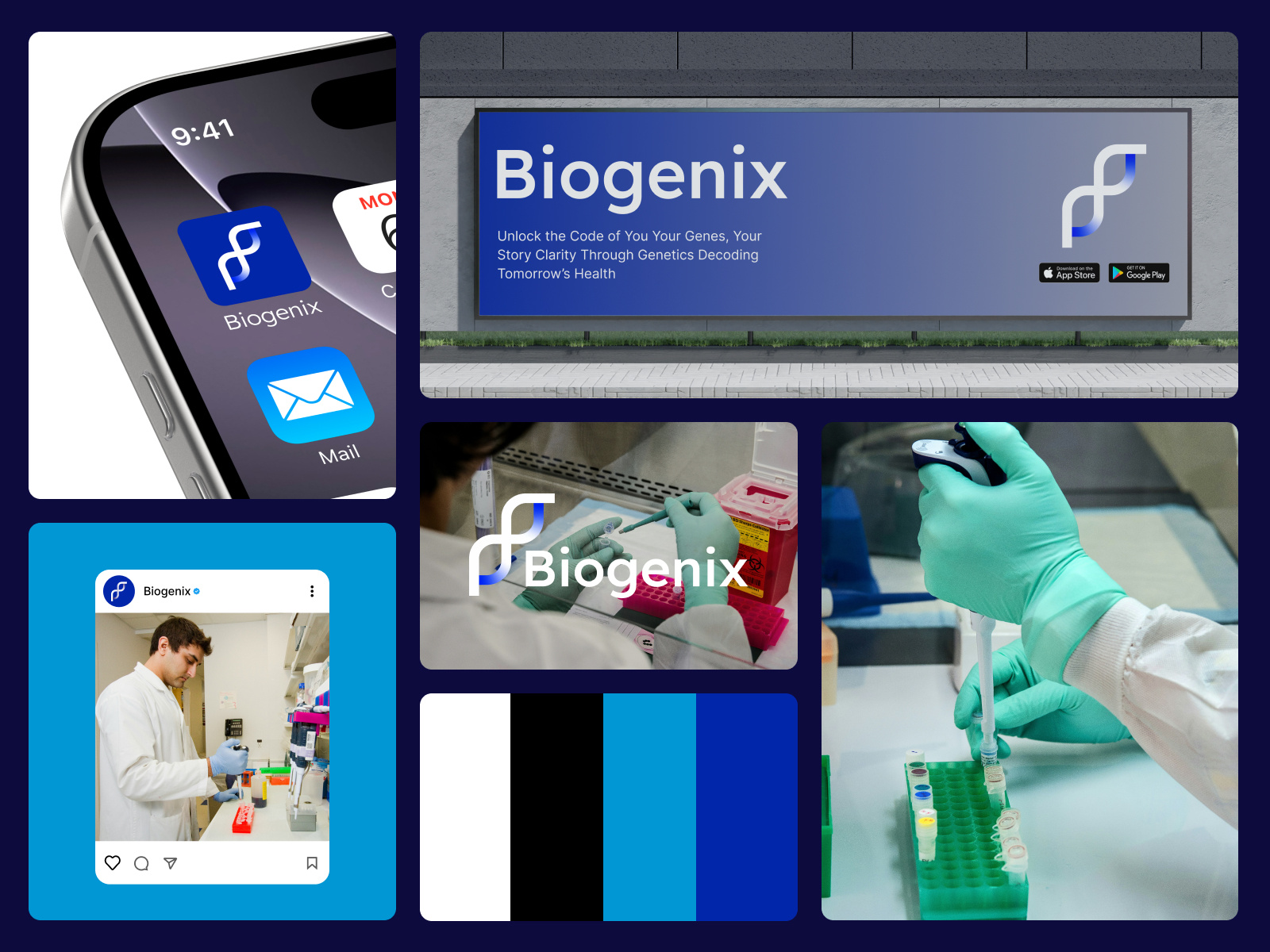 Biogenix - DNA Lab Medical logo branding custom logo genetic logo graphic design iconic logo logo logo design medical logo modern logo technology logo