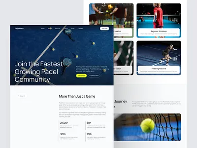 PadelMate – Sporty & Modern Community Landing Page community website design desktop homepage landing page landing page ui padel padel community padel website sport website sports sports ui design typography ui uidesign uiux ux uxdesign web design website