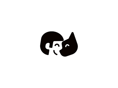 Man and dog logo animal brand branding design dog elegant graphic design logo logo design logo designer logodesign logodesigner logotype man modern negative space negativespace pet