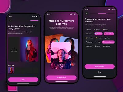 Onboarding Screen - Video Streaming Mobile App app design game streaming gaming app ios app live show live streaming mobile app mobile app ui ux design music stream onboarding screen podcast app short video app social media splash screen streaming streaming app streaming mobile app user interface design video stream