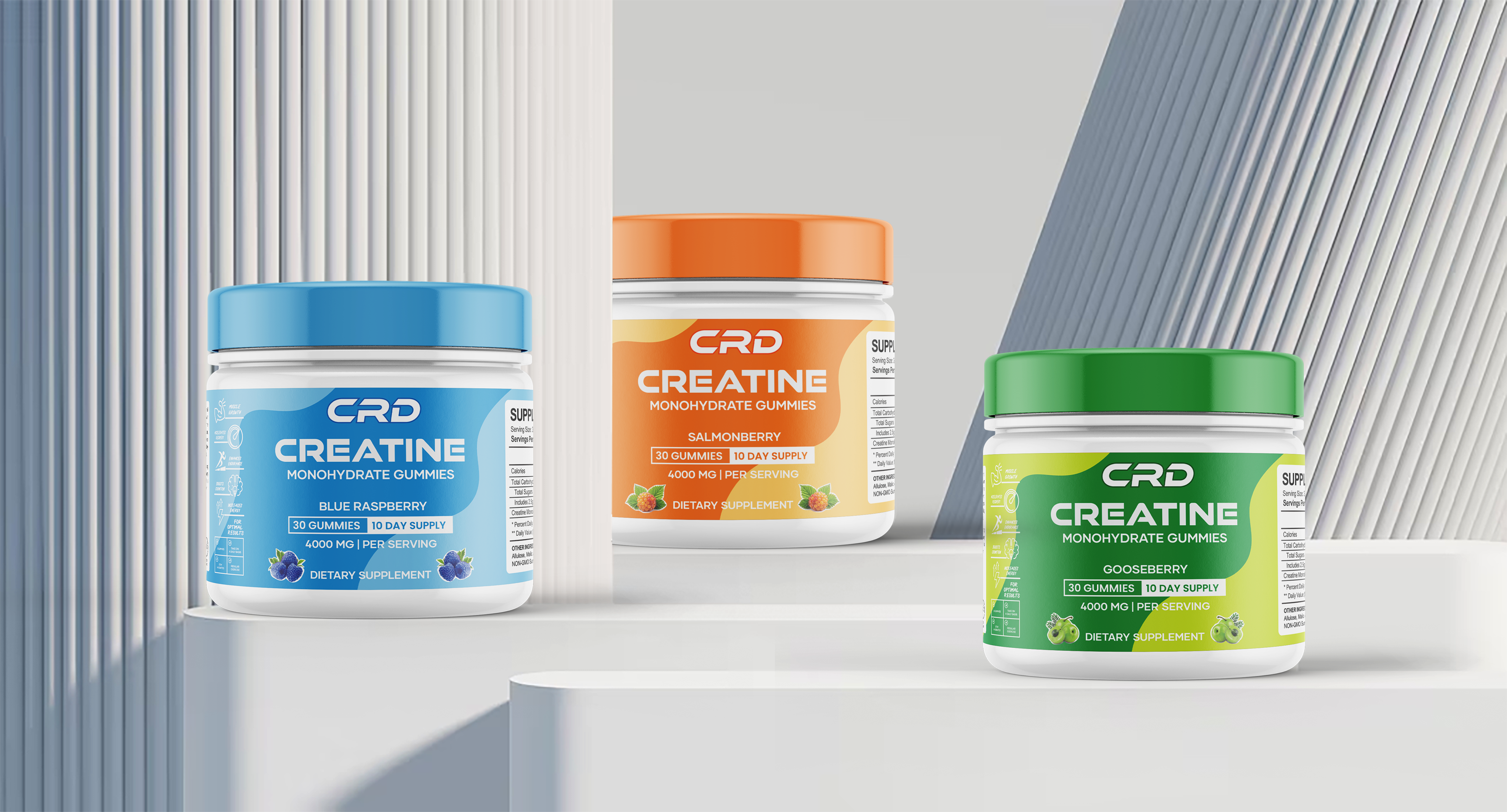 Modern Gummies Label Design – Supplement Packaging branding creatine creative packaging gummies gummies label design gummies packaging illustration label design minimalist modern packaging nutrition packaging design product label design supplement supplement label design