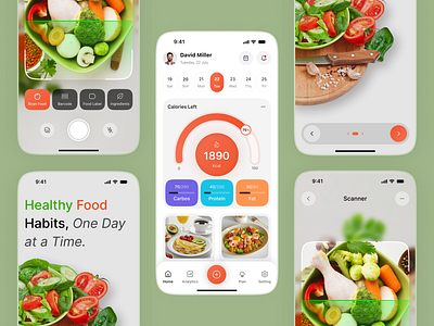 Ai - Food Calorie Tracker App Design activity ai app calorie design diet food food calorie ios minimal mobile tracking ui ux weight lifting