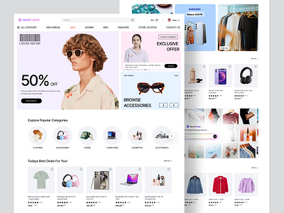 SMART SHOP - Ecommerce Fashion Website clothing clothing store ui clothing website e commerce website ecommerce ecommerce fashion website fashion fashion ecommerce website fashion website landing page landing page design modern ecommerce online shop design online shopping website responsive ecommerce website store ui design ux design web design website
