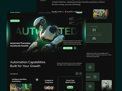 AI Automation Dark Futuristic Landing Page about us ai ai landing page ai web design ai website artificial intelligence blog card dark dashboard ecommerce futuristic futuristic website gradient tech landing page tech website technology website