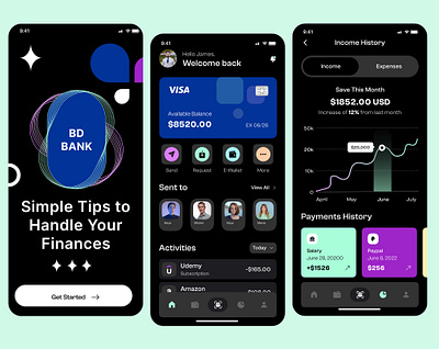 Finances Mobile App bank app design mobile app ui ui design ui ux design uiux ux ux design
