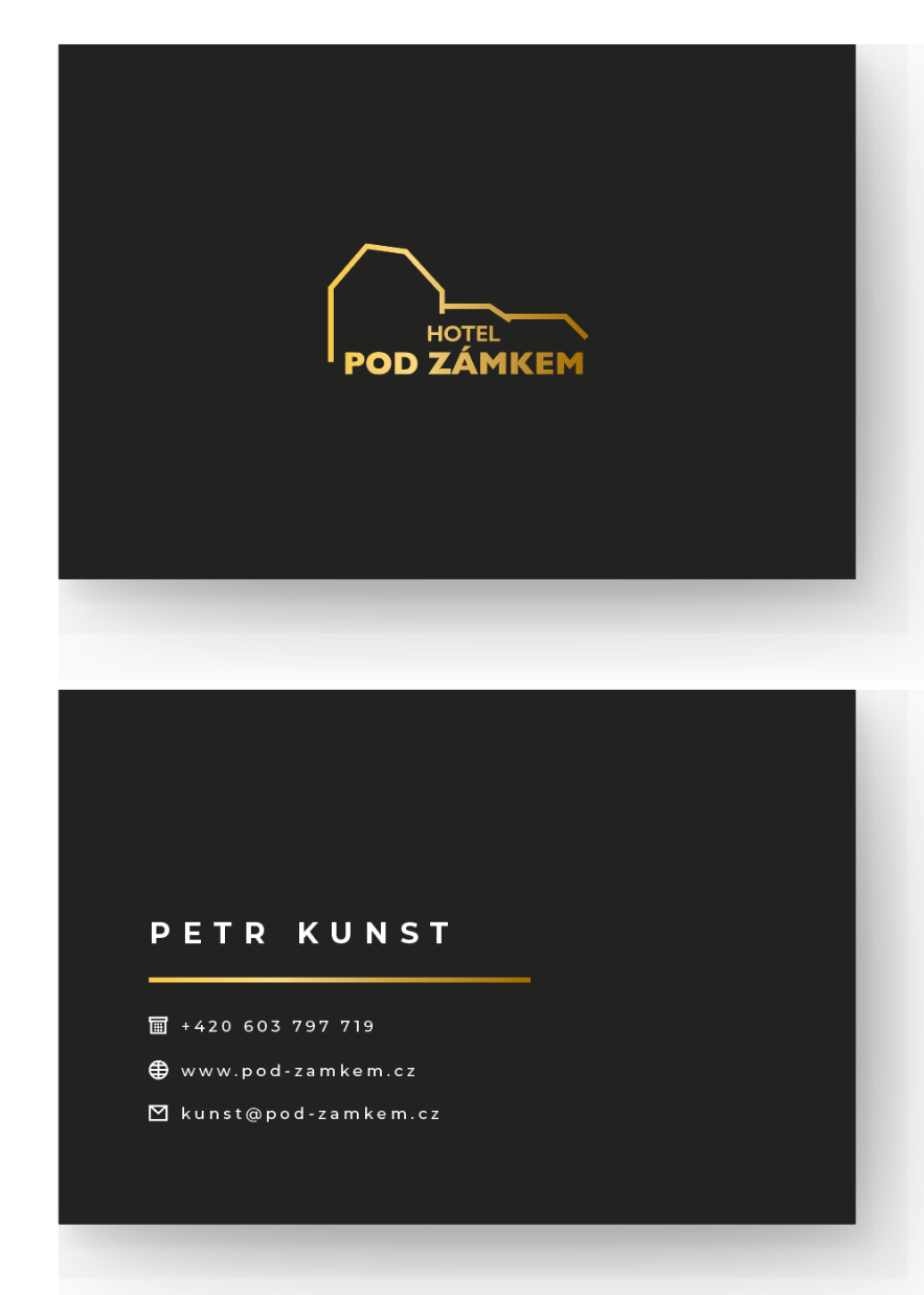 Hotel pod Zámkem - business card graphic design