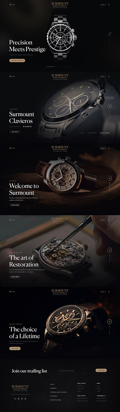 Surmount watch branding design photoshop ui web
