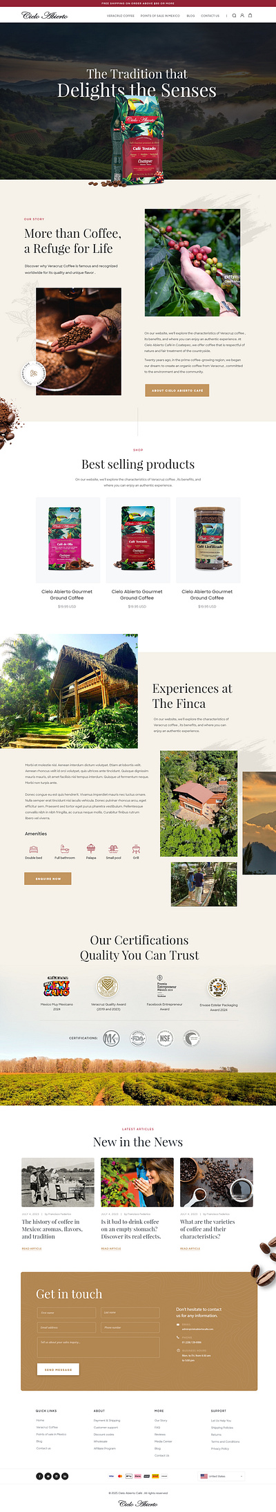 Cielo Abierto coffee branding design photoshop ui web webdesign