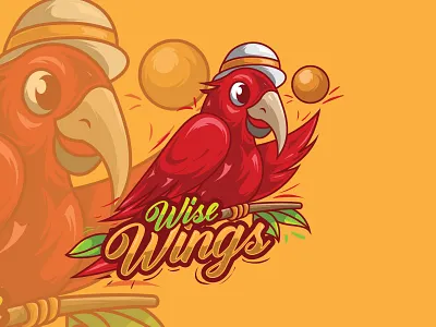 Wise Wings 🦜 | Parrot Mascot Logo creative branding