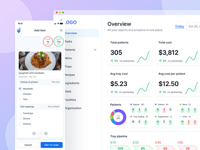 Healthcare Food Service Platform - SaaS branding bussiness design healthcare hospital illustration logo saas ui ui ux web app