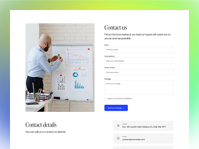 Contact us design for Tax Advisor & Economist website business contact us corporate design graphic design landing page law minimal modern ui ux web web design website design