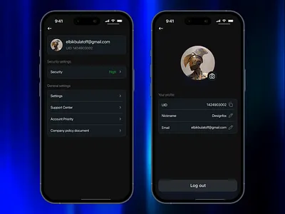 Mobile Profile & Settings UI appdesign crypto daily ui dailyui darkmode fintech ios mobileapp profile settings ui uidesign wallet