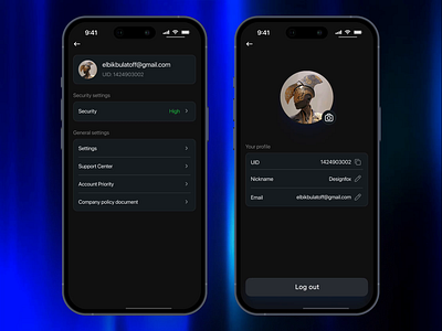 Mobile Profile & Settings UI appdesign crypto daily ui dailyui darkmode fintech ios mobileapp profile settings ui uidesign wallet