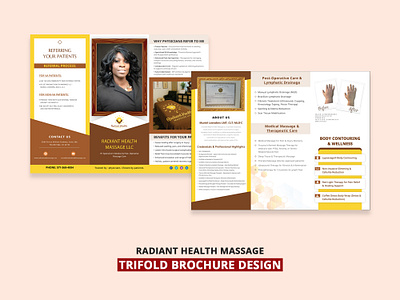 Radiant Health Massage LLC | trifold brochure design bi fold brochure design branding clint happy rating work clint work customized design graphic design investment design tri fold brochure design