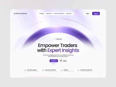 Alchemy Markets - Trading Platform blockchain crypto crypto landing page crypto platform crypto trading cryptocurrency decentralized defi finance fintech fintech landing page investment landing page landing page design saas trading trading platform trading website design web3