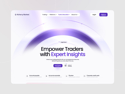 Alchemy Markets - Trading Platform blockchain crypto crypto landing page crypto platform crypto trading cryptocurrency decentralized defi finance fintech fintech landing page investment landing page landing page design saas trading trading platform trading website design web3