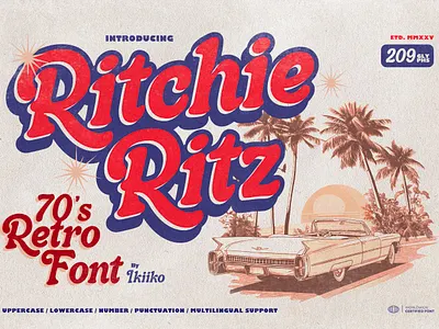 Ritchie Ritz - 70s Retro Font 70s 70s font 70s shows 70s vibes bold vintage font classic font font fonts groove groove font groovy movie font nostalgic font poster font retro retro font retro vobes typeface typography vintage font