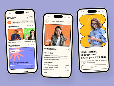 Online Learning Mobile App app design app interface application ui dashboard e learning education mobile mobile app mobile app design mobile ui modern app ui popular ui design ui ux