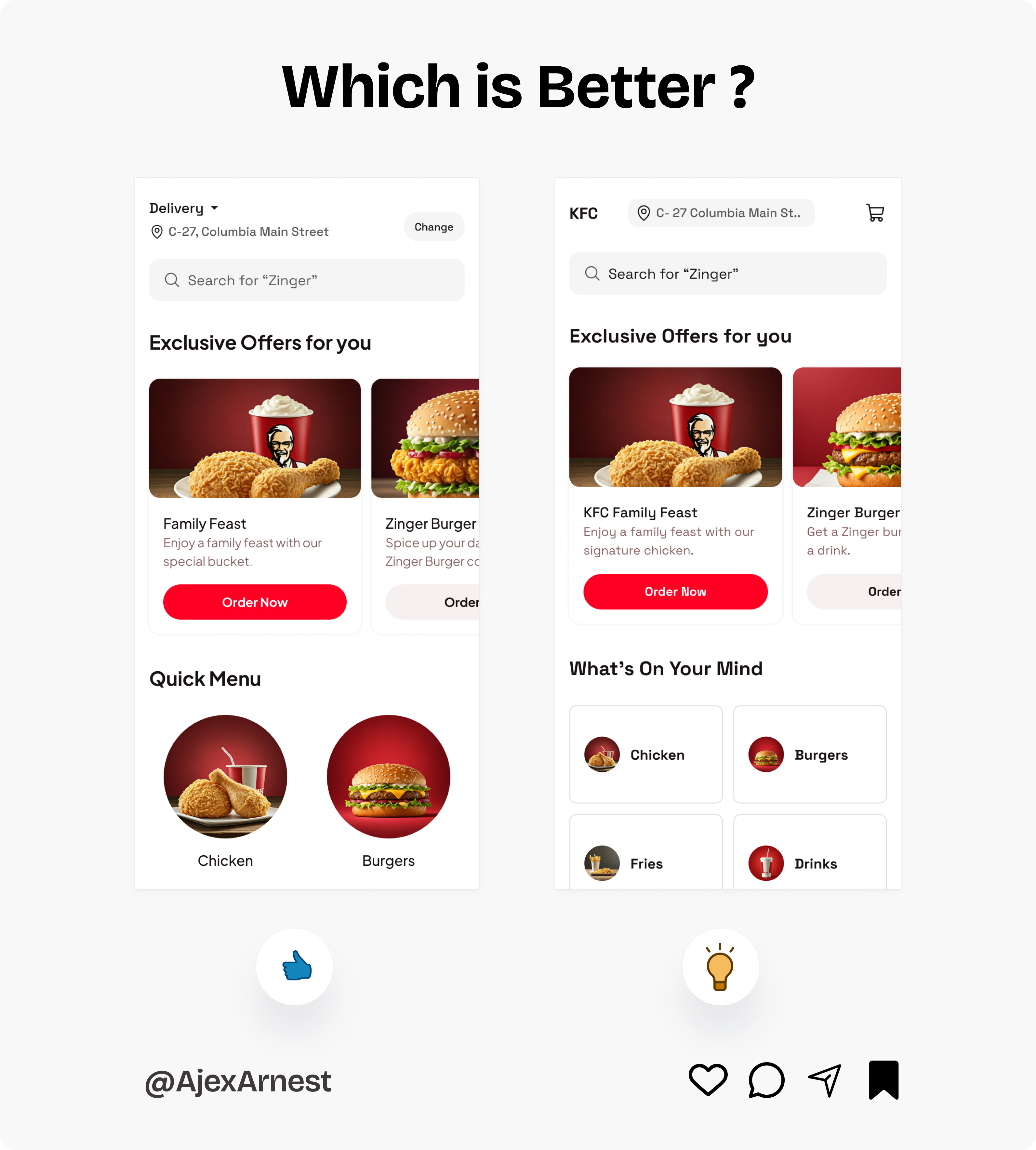 KFC App Home Page Redesign app clean kfc mobile ui ux