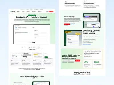 Landing Page for Free Contact Form Builder from HelpDesk creative design design homepage lan landing page ui ux web web design website