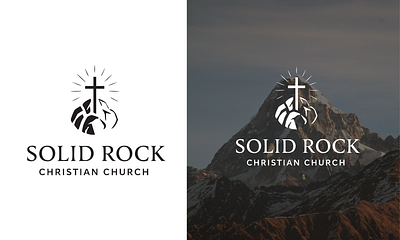 Solid Rock Christian Church Logo Design branding graphic design logo