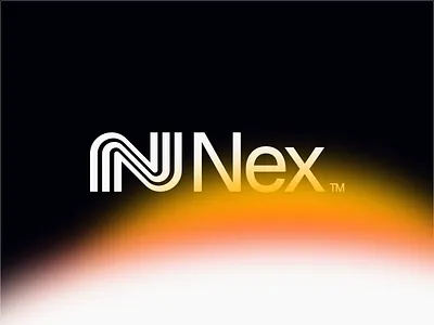 Nex ai branding connection energy flow glowing innovation invest logo nectar new next venture