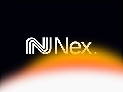Nex ai branding connection energy flow glowing innovation invest logo nectar new next venture