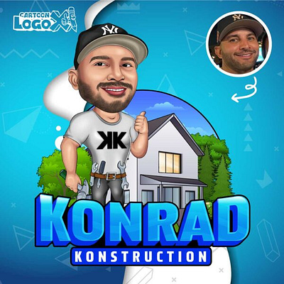 Custom Cartoon Logo for Konrad Konstruction | By CartoonLogoX brandidentitydesign branding brandingthatworks businessbrandingideas cartoonartlogo cartoonlogodesign cartoonlogodesigner cartoonlogox characterdesign constructionbranding constructionlogo contractorbranding creativebranding customlogodesign logo mascotlogo smallbusinessbranding uniquelogodesign visualidentitydesign