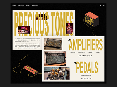 Custom Handwired Guitar Amplifiers — Homepage Concept amplifier branding clean hero music pedal ui ux web