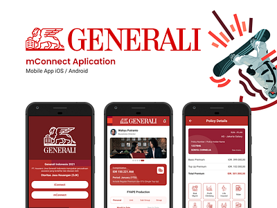 Generali mConnect architecture graphic design insurance mobile application mobile design ui ux