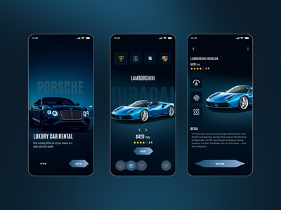 Luxury Car Rental App – Modern UI/UX Design appconcept carrentalapp cleanui dribbbleshots luxuryappdesign luxurycarapp luxurycarrentalapp mobileapp mobileappdesign moderndesign mordandesign uidesign uiuxdesign uxdesign