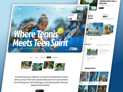 🎾 Where passion meets teen spirit. figma graphic design sports ui ux uxui wordpress