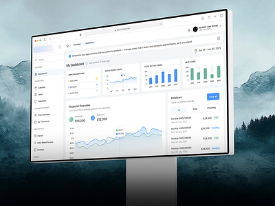 Legal Case Management for Modern Law Firms ai ui app ui b2b design case management clean ui crm dashboard ui law app law firm legal crm legal tech minimal design modern dashboard saas design ui ux ux design web app web design