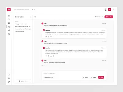 Zapmail | AI Chat Screen UI ai ai interface chat clean ui communication dashboard minimal modern prompt ui wolfpixel