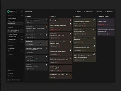 Task Board UI clean darkui dashboard finance flat kanban minimal productivity saas shadcn shadcnui tailwind taskmanager webapp