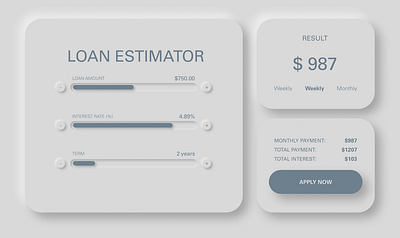 Loan Estimator — DailyUI #004 calculator dailyui neumorphism uxui