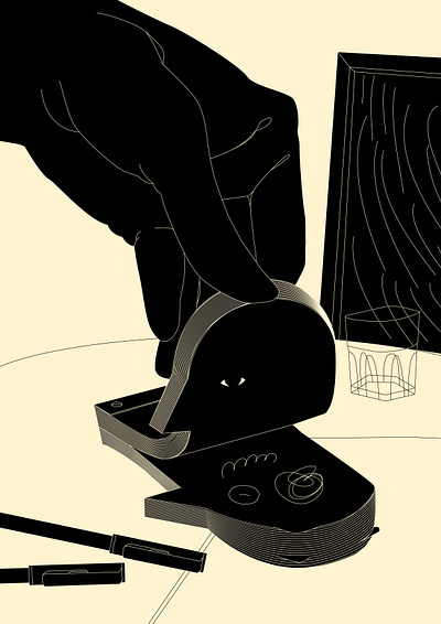 Flipping through thoughts abstract composition design editorial editorial illustration illustration laconic lines magazine magazine illustration medical illustration mental health minimal poster psychology self help