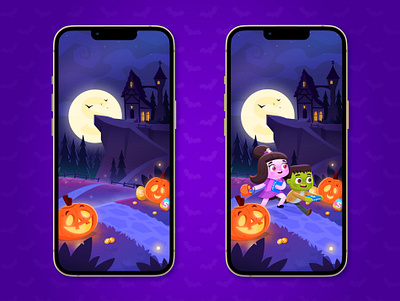 Mobile game halloween background background character game game art game design halloween illustration loading mobile game