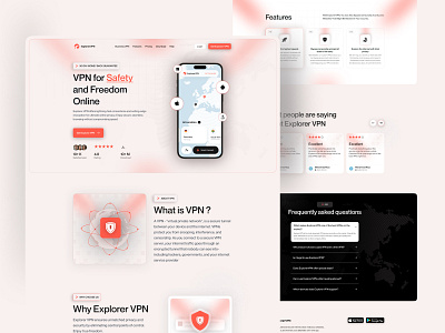 VPN Service Website, Mobile App ai vpn app design finance fintech hero landing page mobile app page userinterface vpn app vpn design vpn landing page vpn service website vpn website web web design website