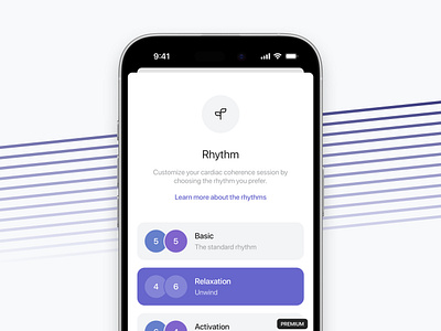 Choose your Rhythm app apple application button design gallery header heading icon illustration ios iphone list meditation product rhythm screen thumb thumbnail